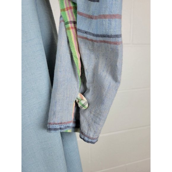 Vtg My Heroes Have Always Been Coyboys Blue Plaid Prairie Dress M? - Picture 7 of 11